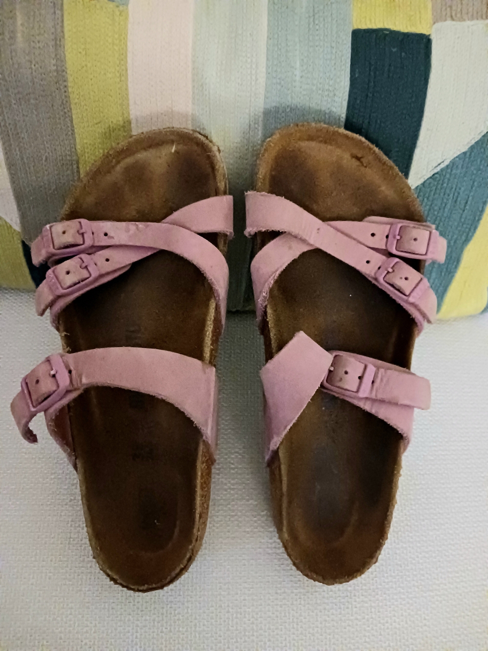 Women’s Pink Birkenstock Double-Strap Buckle Sandals Sz 7.5/38